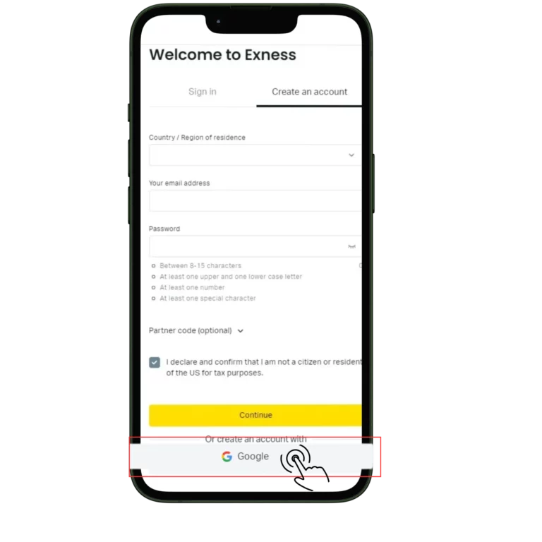 Registration Using Google Account